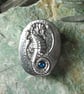 Pewter Seahorse Brooch with Blue Shell - Image 4