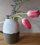 Wheel thrown Ceramic 600ml Jug, in brown and white speckles