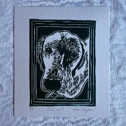 Who Me? original lino print 