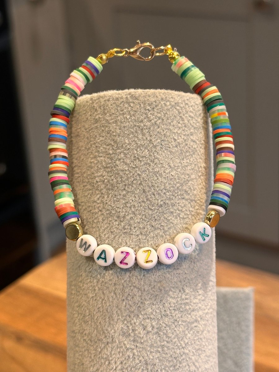 Unique Handmade bracelet with charms - wordy wazzock