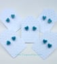 Turquoise heart ceramic stud earrings - sterling silver - Image 1