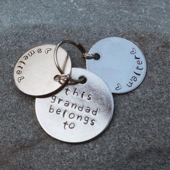 This Grandad Belongs to - Handmade Keyring Personalised Dog Tags, Pet Gifts, Per