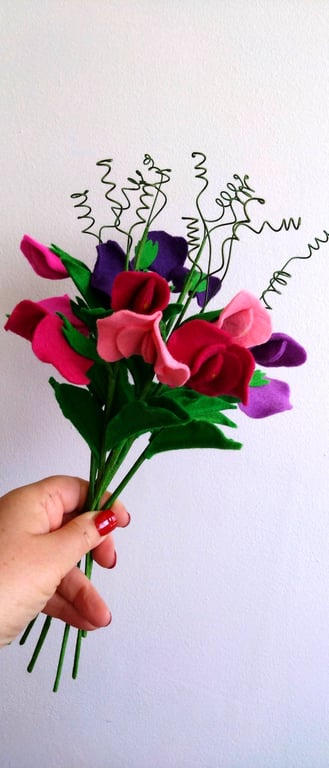 Sweet Pea Felt Flower Stem