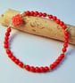 Red Bamboo Coral Bracelet, Carved Coral Rose, Birthday, Anniversary, Valentine - Image 3