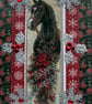 Hand Crafted Decoupage Chistmas Card - Happy Christmas (3381) - Xmas Pony Horse