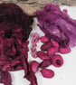 Natural Dye Cochineal Pink Mixed Silk Fibre Texture Craft Pack - Image 1