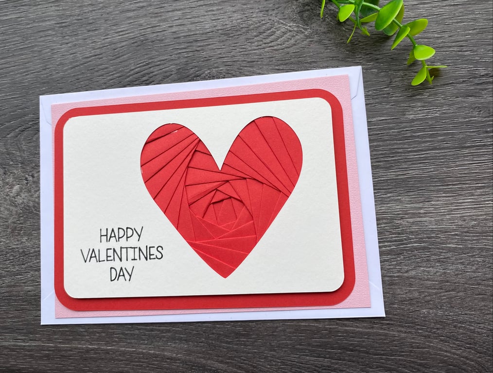 Handmade Valentines Day card - can be personalised 