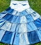 Denim patchwork half & half skirt - Bohemian style  - Image 4