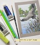 Grey Heron Taking Off.  Original bird artwork, bird drawing - Image 8