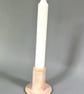 Handmade Ceramic Candlestick: Pink & Lemon Glazed Stoneware - Image 4