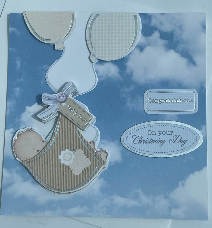 Baby boy Congratulations on your Christening day card