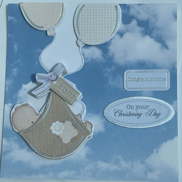 Baby boy Congratulations on your Christening day card