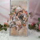 Handmade Wedding Card Vintage Style Romantic Couple (210)
