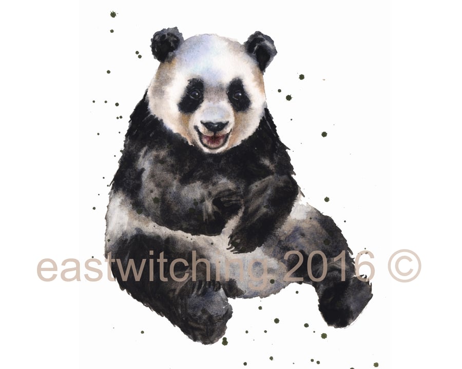 Watercolour Panda Print