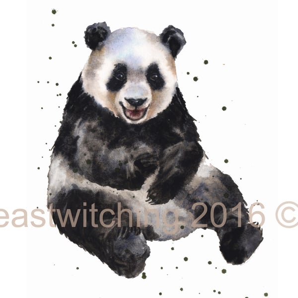 Watercolour Panda Print