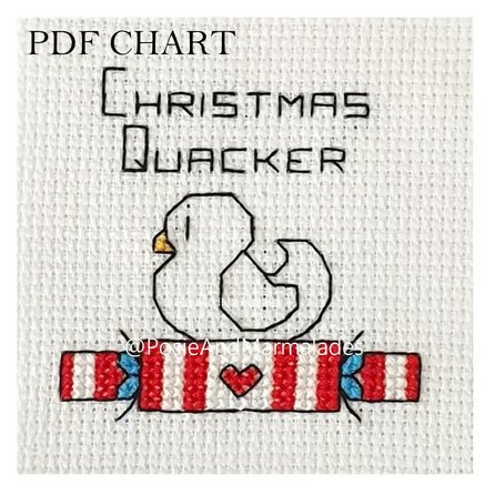 Christmas Quacker Duck theme Cross Stitch Digital Download PDF Chart