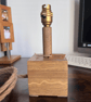 Handmade Rustic Oak Bedside Lamp - Wooden Table Light UK