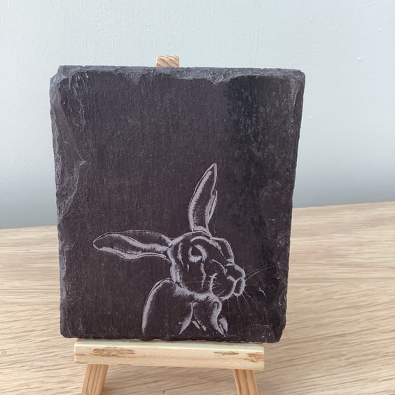 Flopsy Eared Hare  - original art hand carved on slate