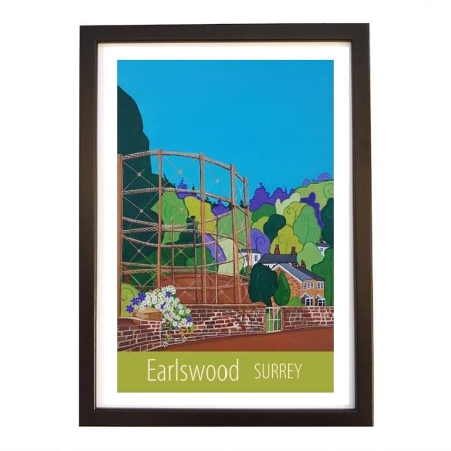 Earlswood Surrey travel poster print by Susie West