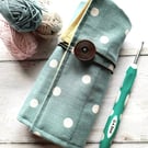 Polka Dot Crochet Hook Roll