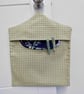 Peg bag in blue-green check with floral lining - Image 1