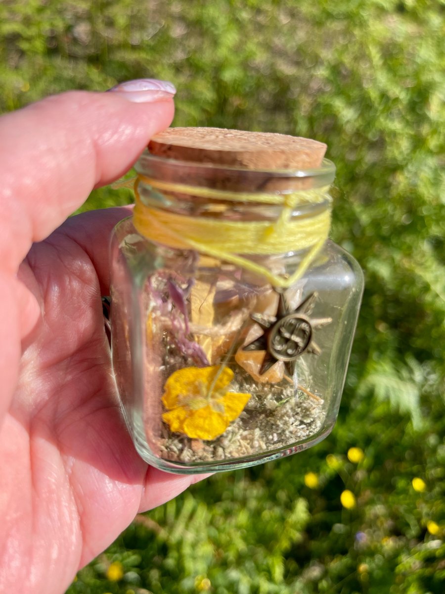 Litha Summer Solstice Jar - Handmade Seasonal Folk Decoration - Midsummer Celebr