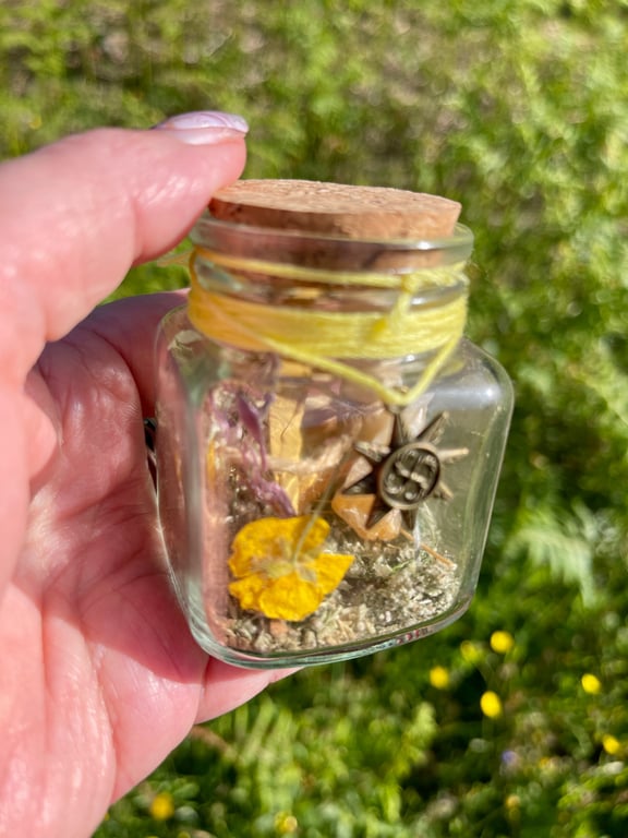 Litha Summer Solstice Jar - Handmade Seasonal Folk Decoration - Midsummer Celebr