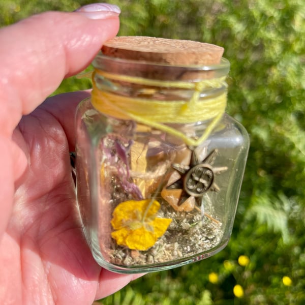 Litha Summer Solstice Jar - Handmade Seasonal Folk Decoration - Midsummer Celebr