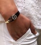 Women's Leather Bracelet, Wrap Boho Bracelet, Silver Plated Clasp - Image 4