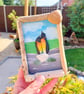 Pebble Penguins Driftwood Wall Art - Handmade Coastal Bird Art - One-of-a-Kind - Image 1