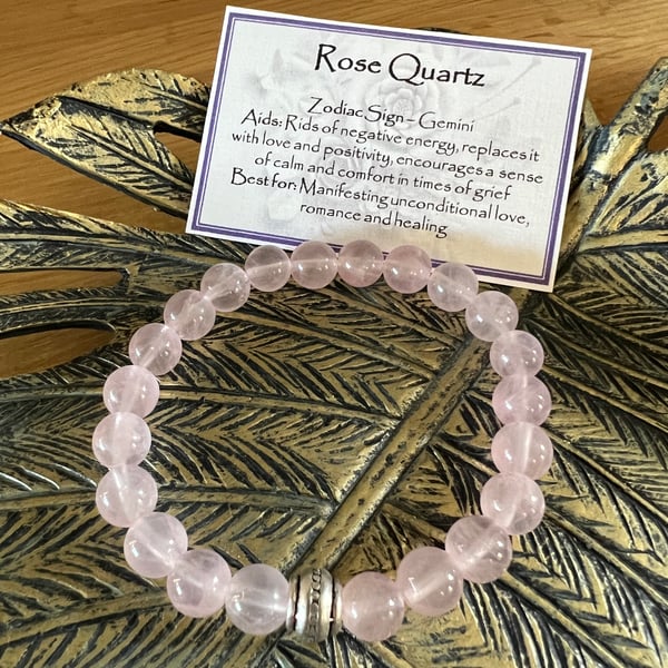 Rose Quartz - Elasticated Bracelet 