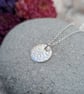 Sterling Silver Spiral Pattern Disc Necklace - JBJ2062