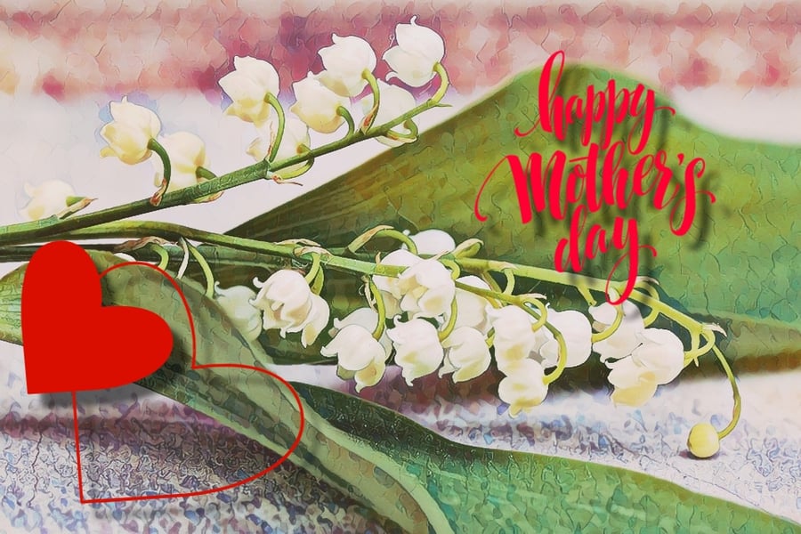 Happy Mother's Day Lilly Of The Valley Card A5