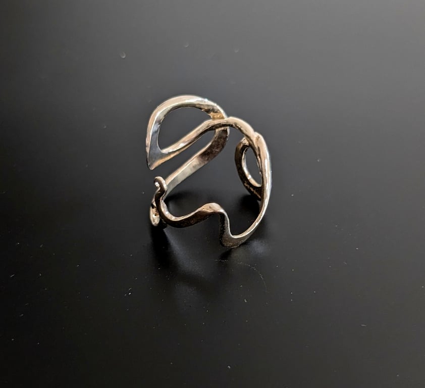 Swirly Art Nouveau Inspired Sterling Silver Ring