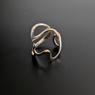 Swirly Art Nouveau Inspired Sterling Silver Ring