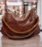 Handbag - Copper Brown Leather Shoulder Bag with Chain - Mother’s Day Gift  - Image 3