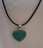 Blue Howlite Heart Necklace - Handmade Howlite Gemstone Pendant