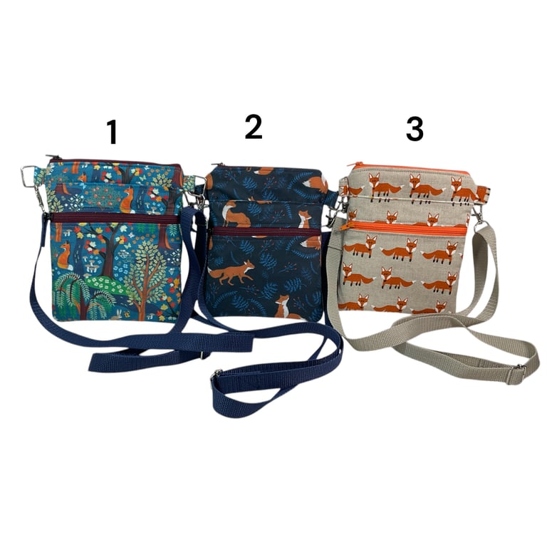 Fox print small shoulder phone bag, ladies fox lover crossbody handbag