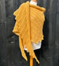 Egg yolk yellow merino wool asymmetrical oversized scarf wrap shawl  - Image 1