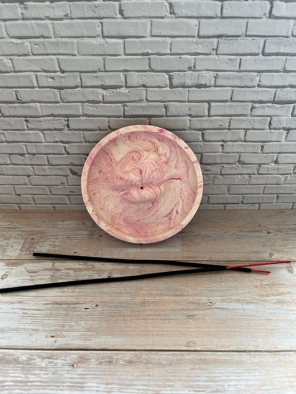 Pink Marble Face-Shaped Incense Holder