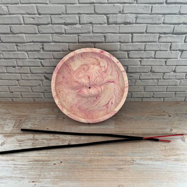 Pink Marble Face-Shaped Incense Holder