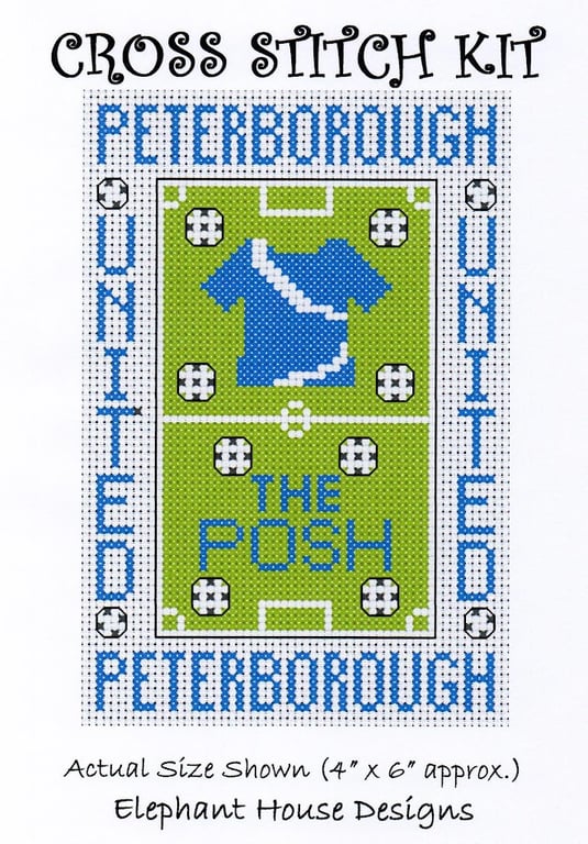 Peterborough The Posh  Cross Stitch Kit Size 4" x 6" Full Kit