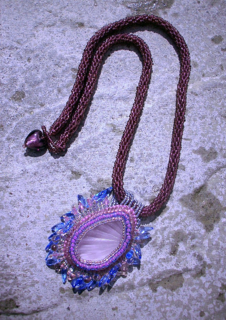 Sunrise Purple Sea Glass Pendant