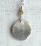 Sterling silver botanical pendant with daffodil and tourmaline. - Image 4
