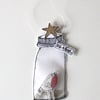 Mr Robin in an Organza Fabric Jar - Hanging Decoration