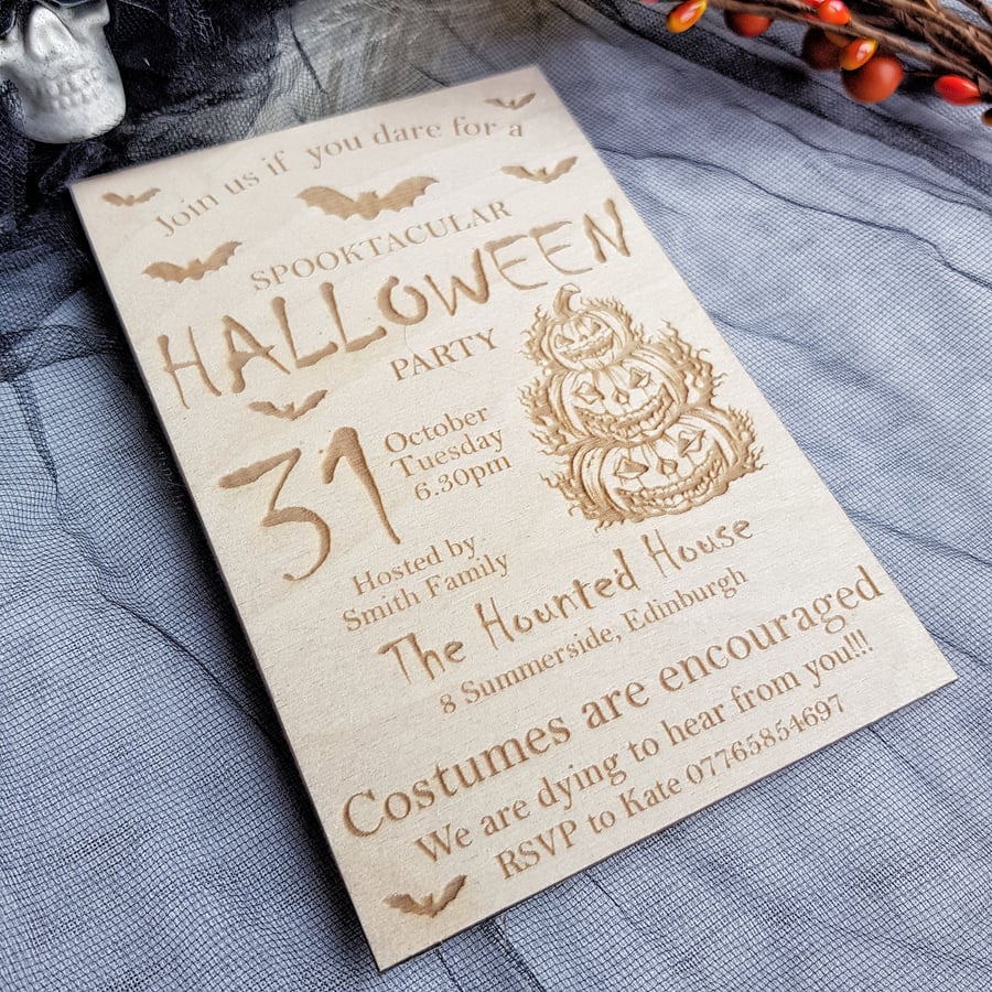Bookmark - Read if you Dare - Halloween birch wood Bookmark - Read if you Dare - Halloween birch wood