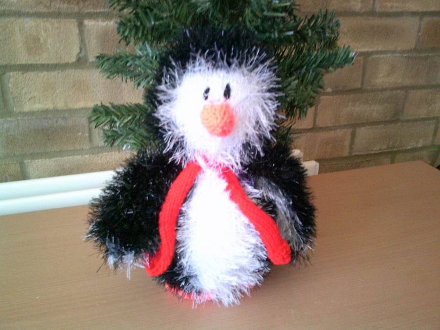 Tinsel Peguin Christmas Decoration