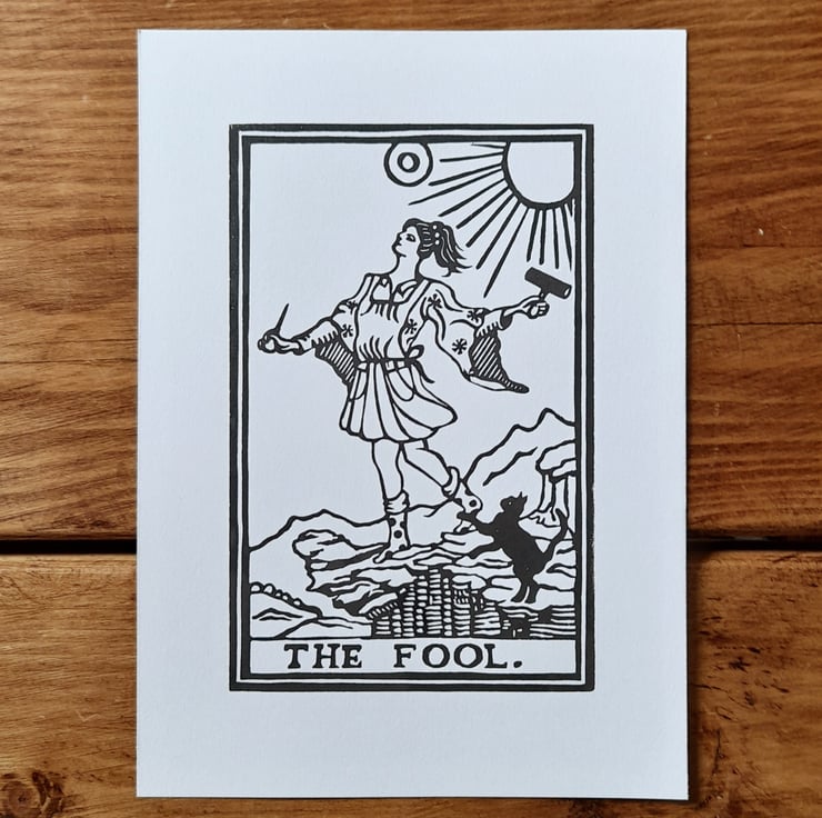 Tarot Sticker Set T7 with Moon Print, Rider Waite remake, Fool