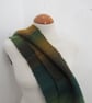 Green Gold Ombre Handwoven Scrap Scarf - Image 3