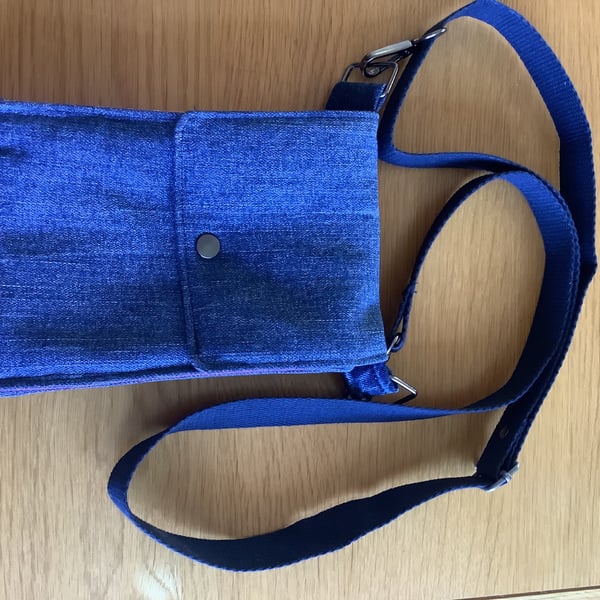  Handmade recycled Denim 3 pocket Cross Body Bag